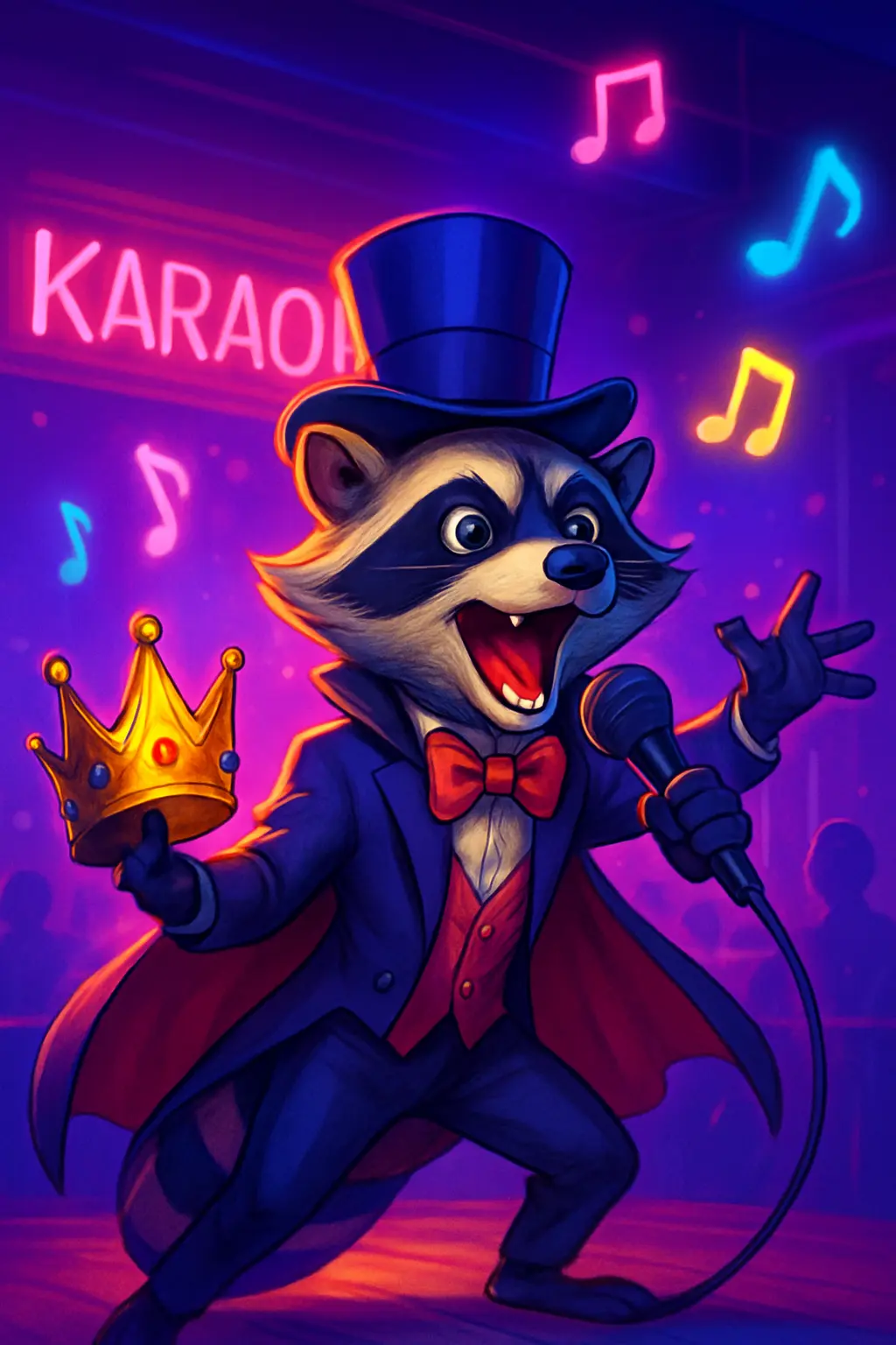 Raccoon Magician Sneaking Into