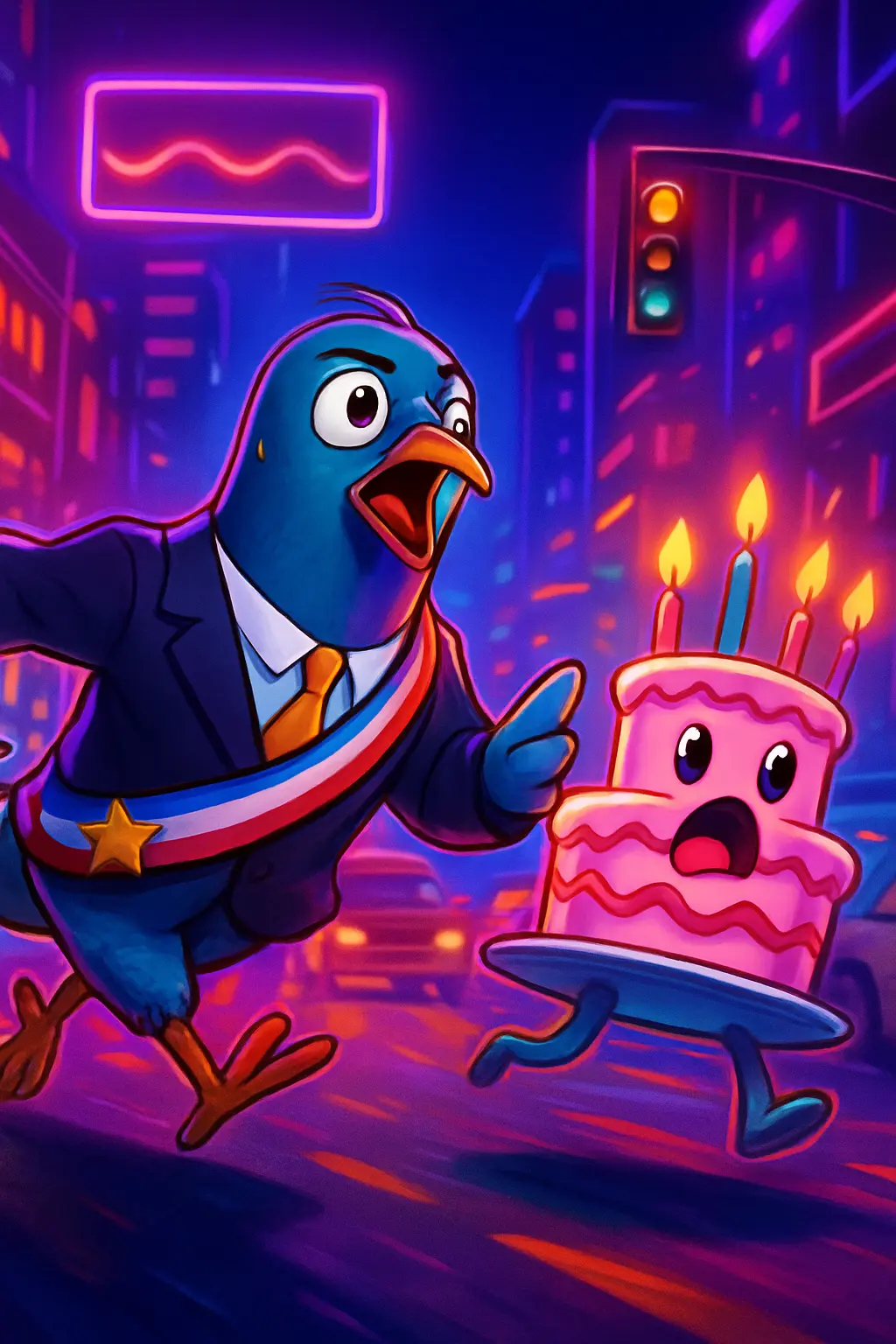 Dramatic Pigeon Mayor Chasing
