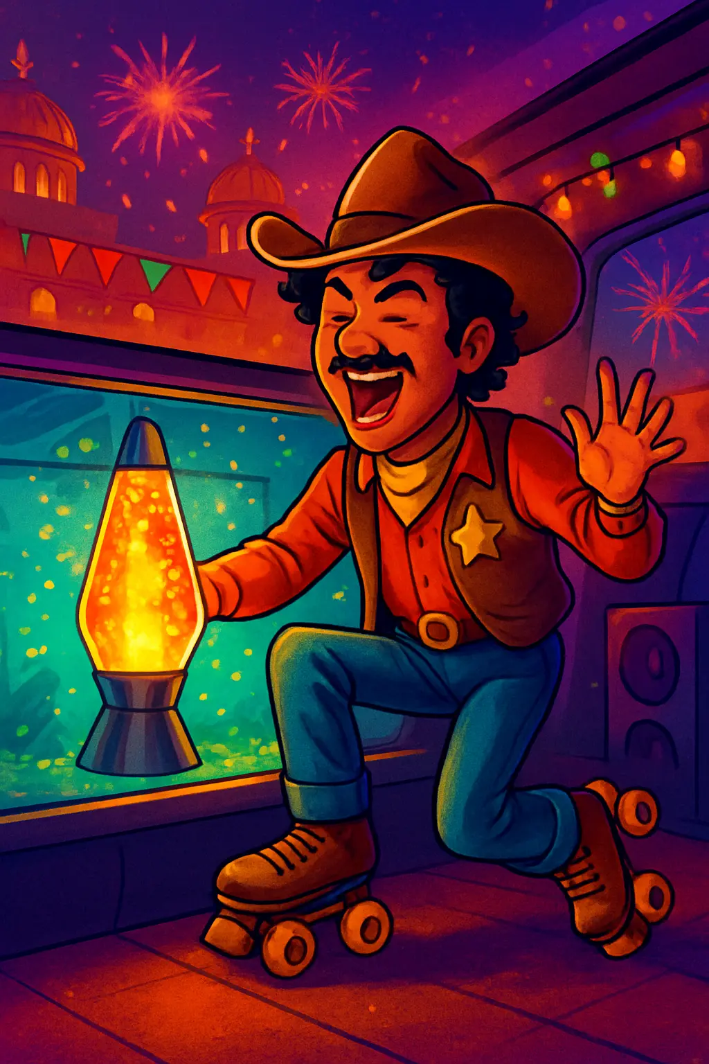 Cowboy On Roller Skates