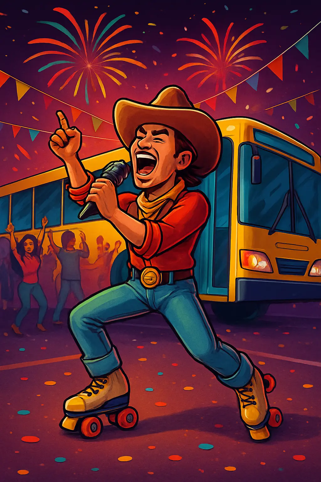Cowboy On Roller Skates