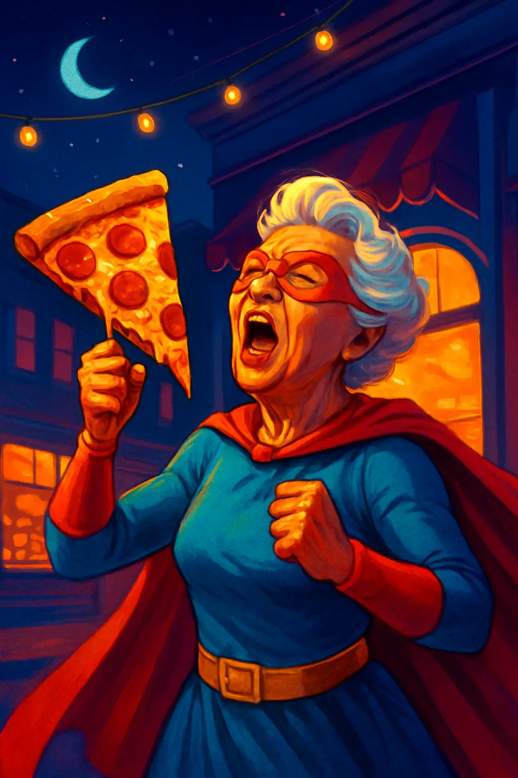 Superhero Grandma Defending One